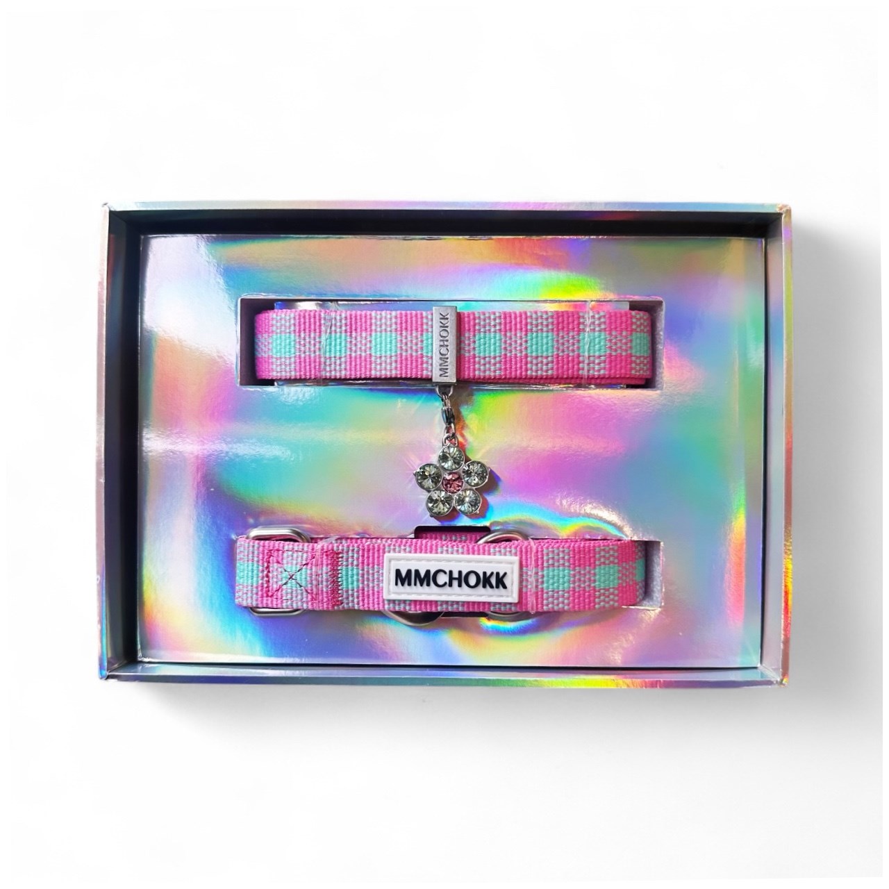 mmchokk- Boboli Garden 格紋項圈/牽繩禮盒系列 ｜粉紅