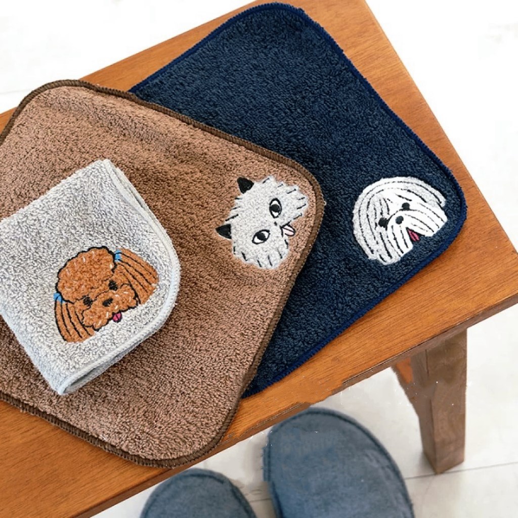 日本插畫家手繪動物小方巾