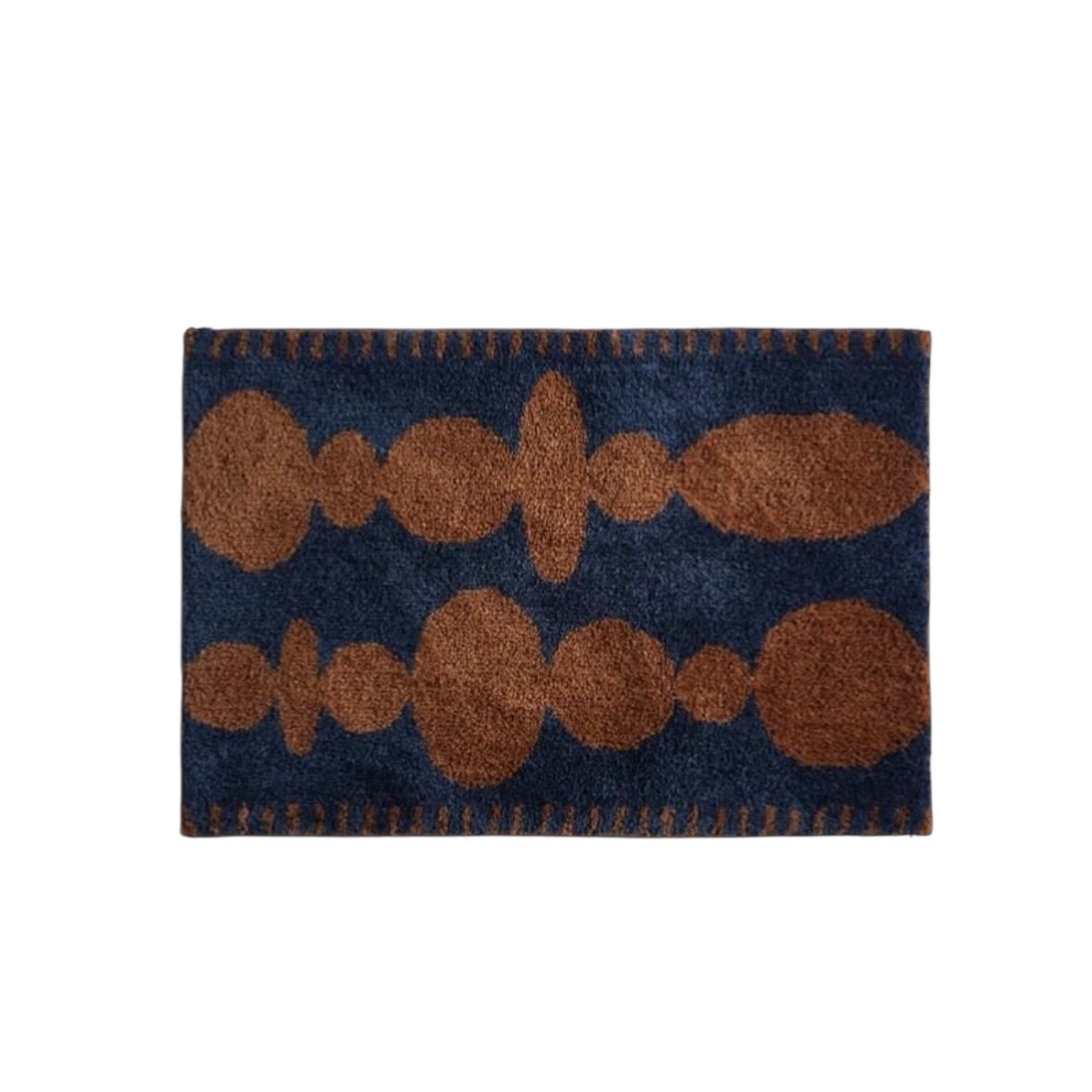 藝術家幾何地墊｜藍底咖色