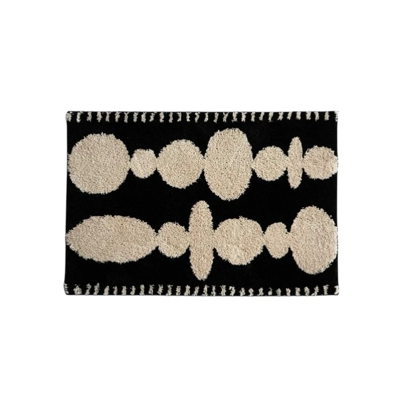 藝術家幾何地墊｜黑底白色