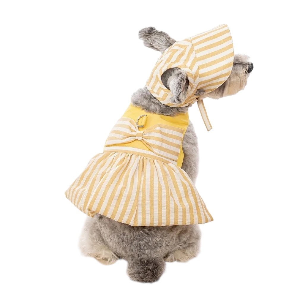 Orange Blinks 條紋系列 紅白條紋棉麻料 比基尼造型 裙款胸背衣+帽 