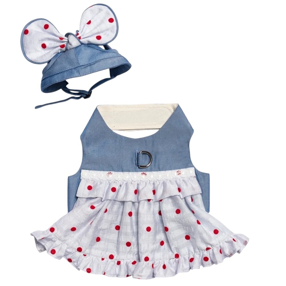 Orange Blinks MUST piece "就是它了"系列胸背衣 藍系點點小洋裝 胸背衣+帽