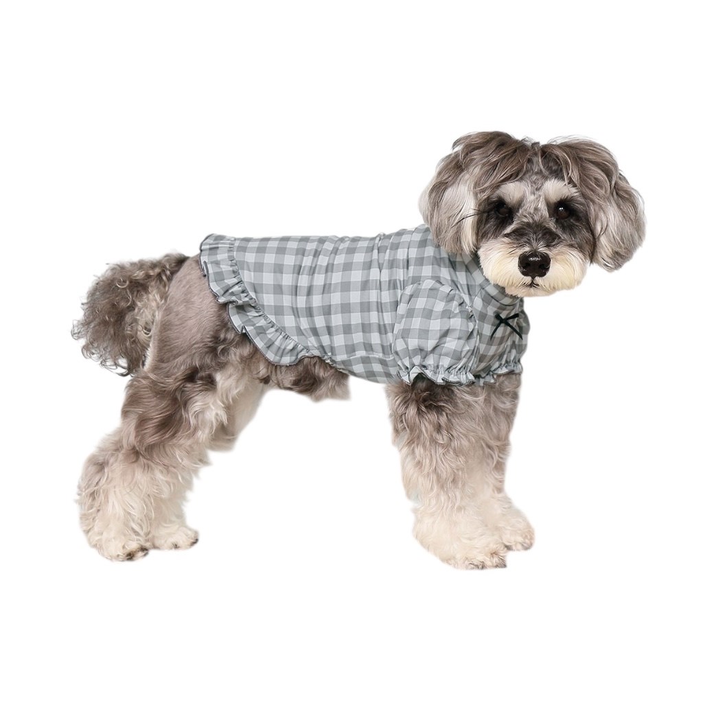 泡泡袖機能格紋洋