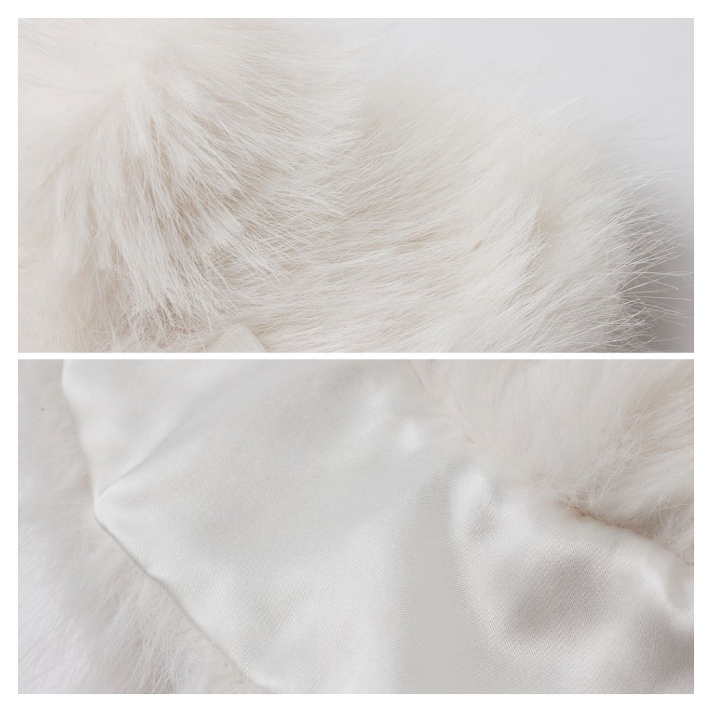 白富美蓬鬆皮草披肩