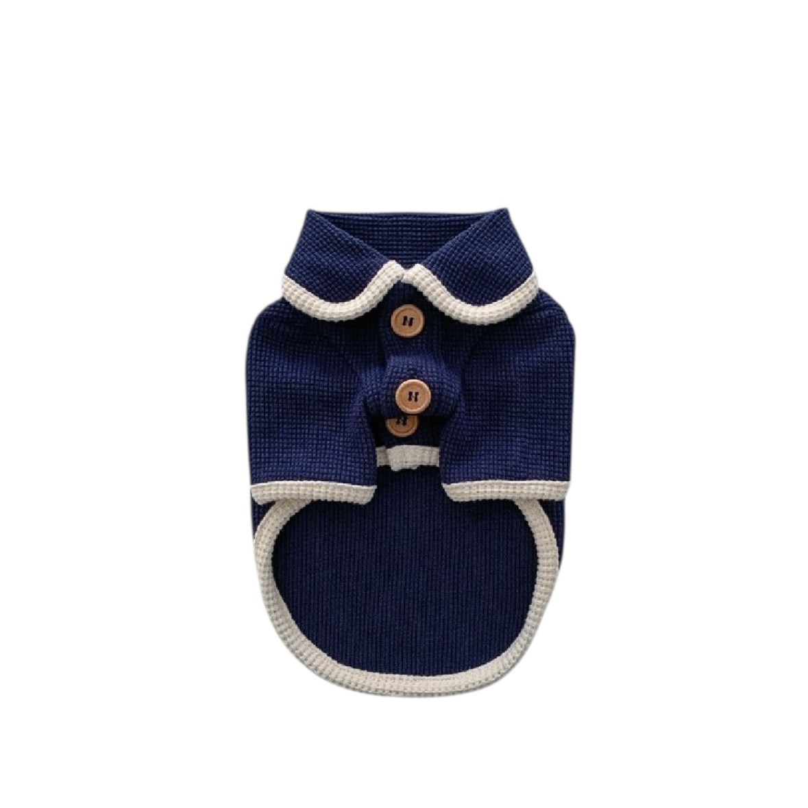 Waffle Cardigan Top ｜華夫格紋開襟上衣 深藍