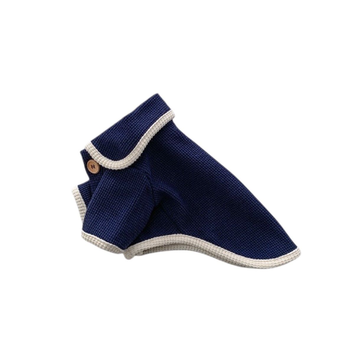 Waffle Cardigan Top ｜華夫格紋開襟上衣 深藍