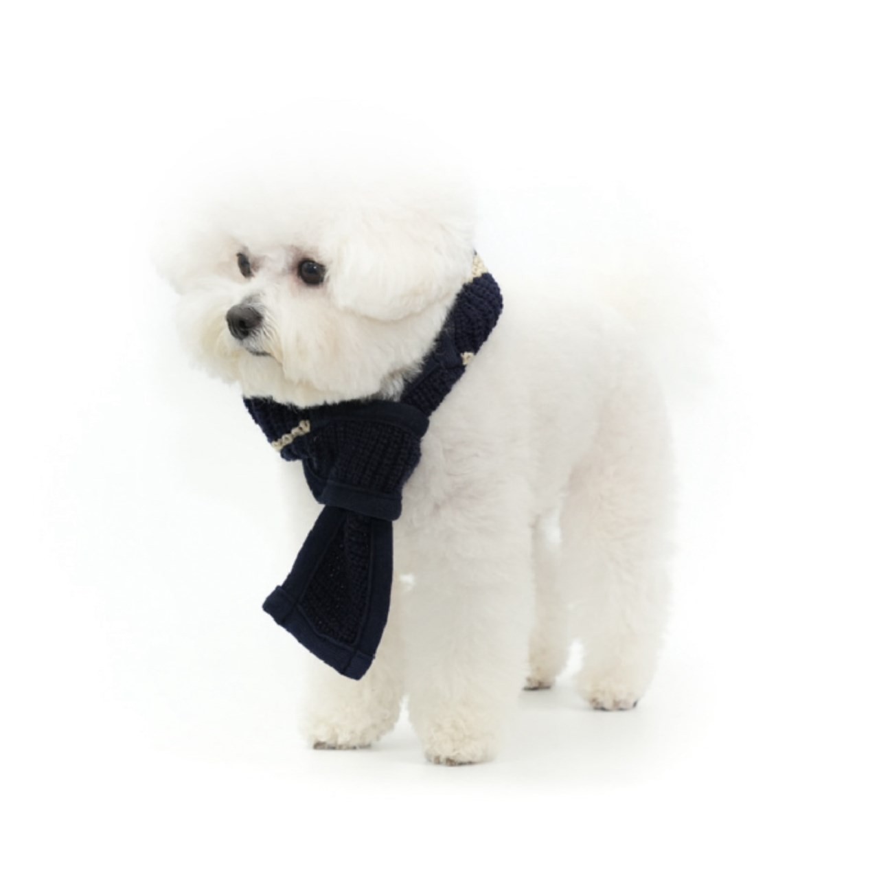 針織連帽圍巾 黑