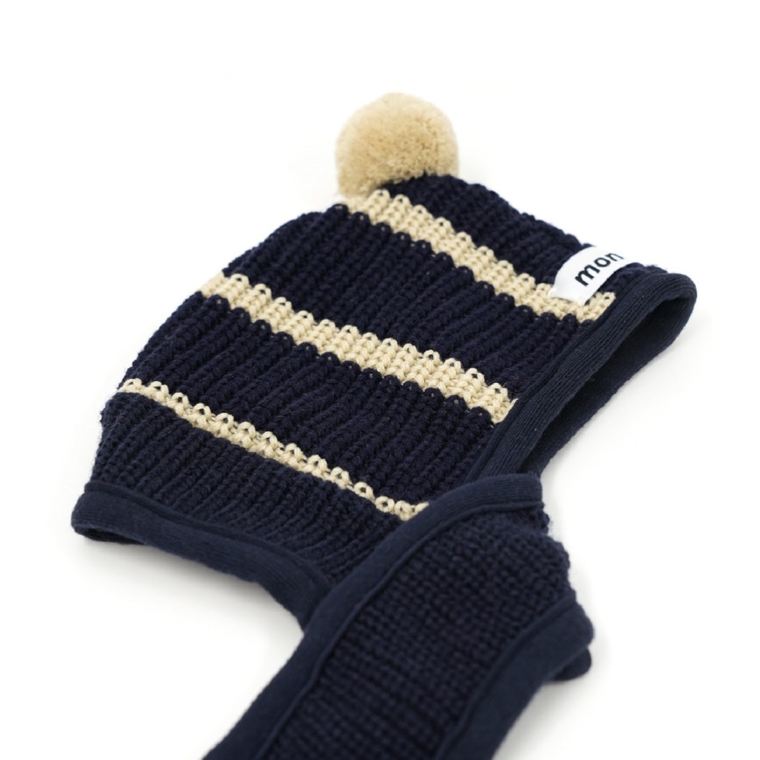 針織連帽圍巾 黑