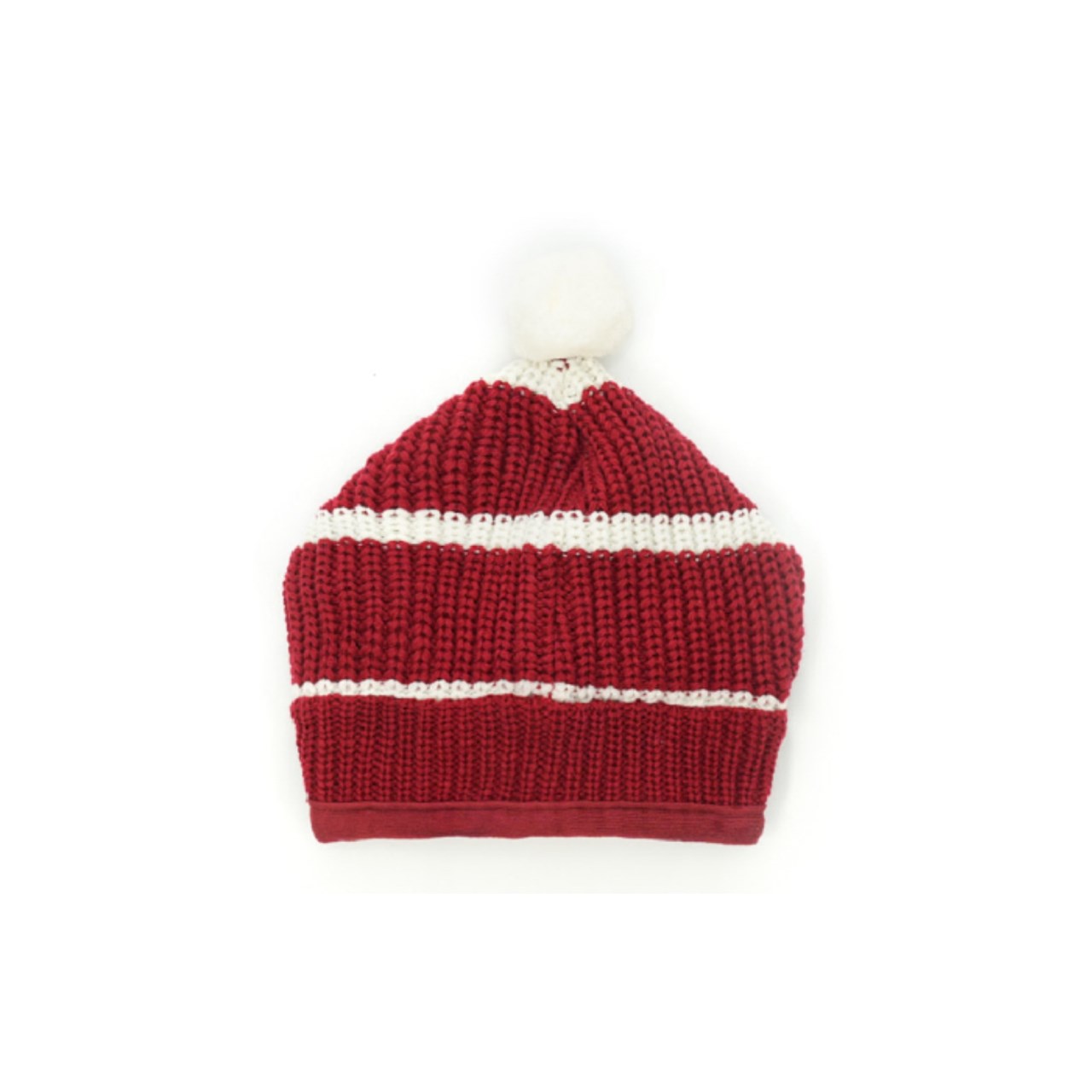 針織連帽圍巾 紅