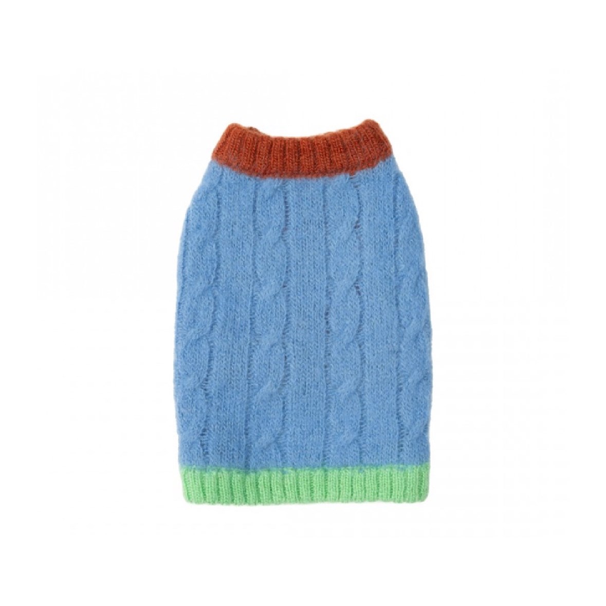 編織麻花100%羊毛上衣 藍