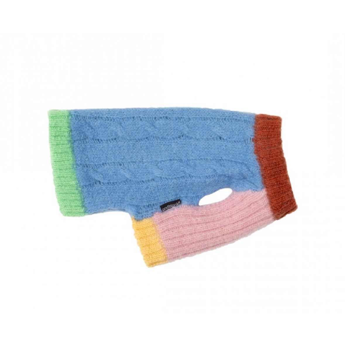 編織麻花100%羊毛上衣 藍