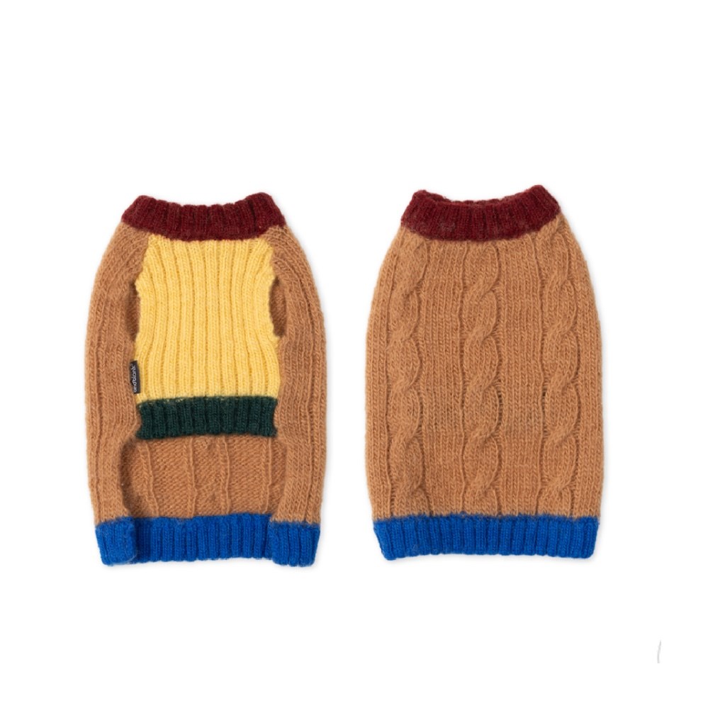 編織麻花100%羊毛上衣 咖啡