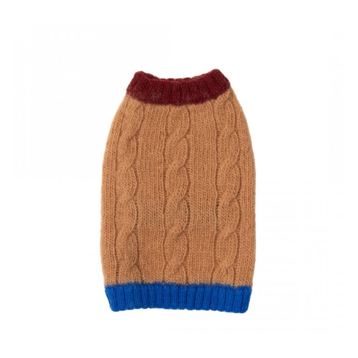 編織麻花100%羊毛上衣 咖啡