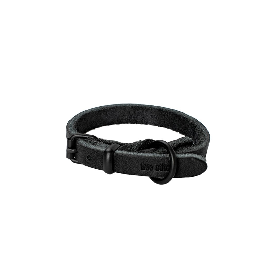 FREE STITCH / Oiled Leather Braided Collar 黑色皮格項圈