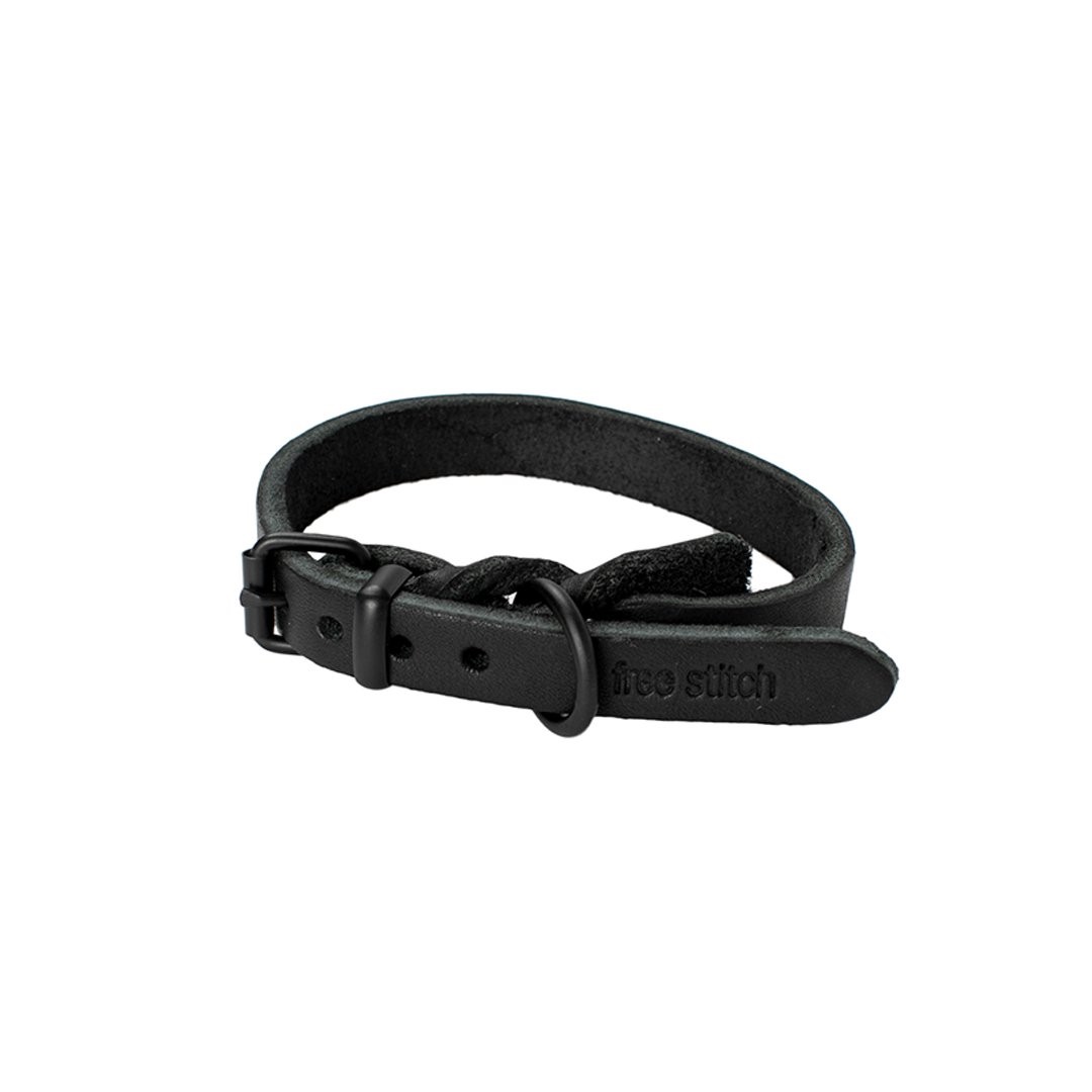 FREE STITCH / Oiled Leather Braided Collar 黑色皮格項圈