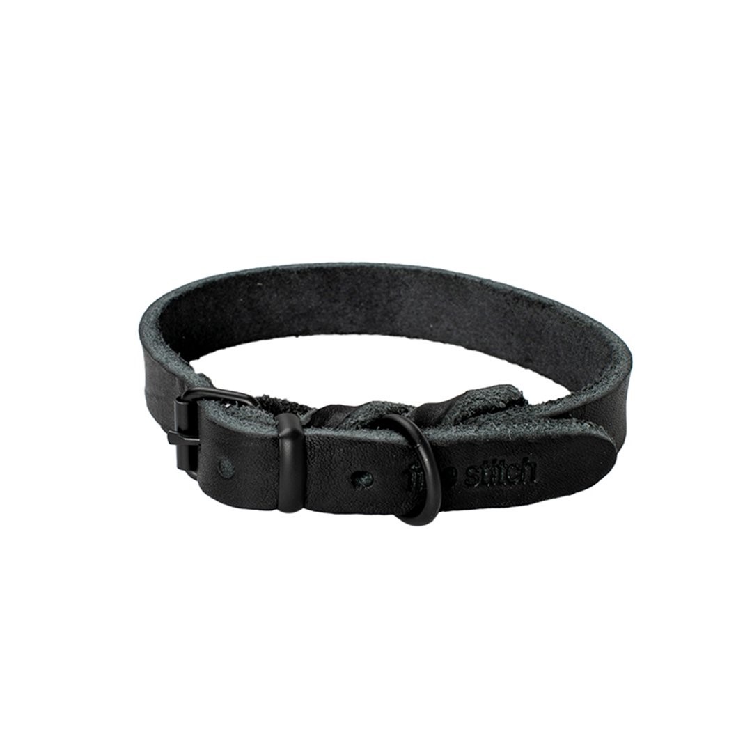 FREE STITCH / Oiled Leather Braided Collar 黑色皮格項圈