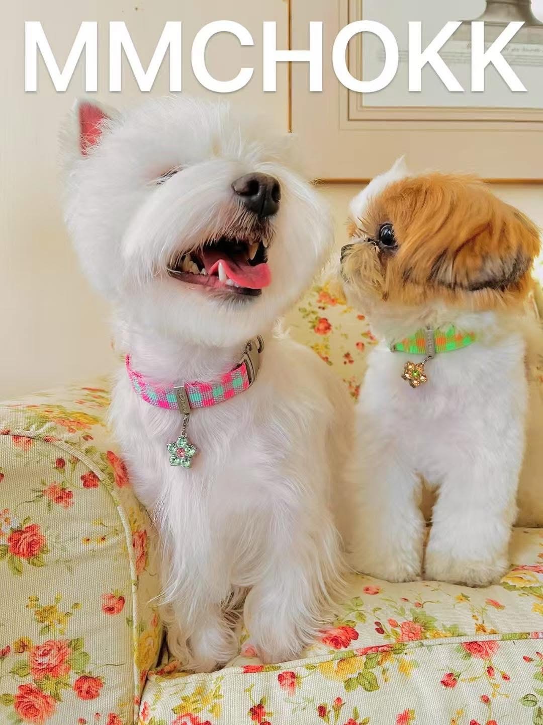 mmchokk- Boboli Garden 格紋項圈/牽繩禮盒系列 ｜綠