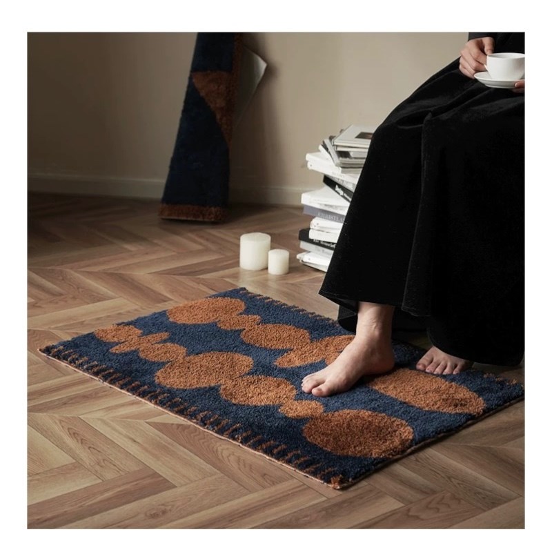 藝術家幾何地墊｜黑底白色