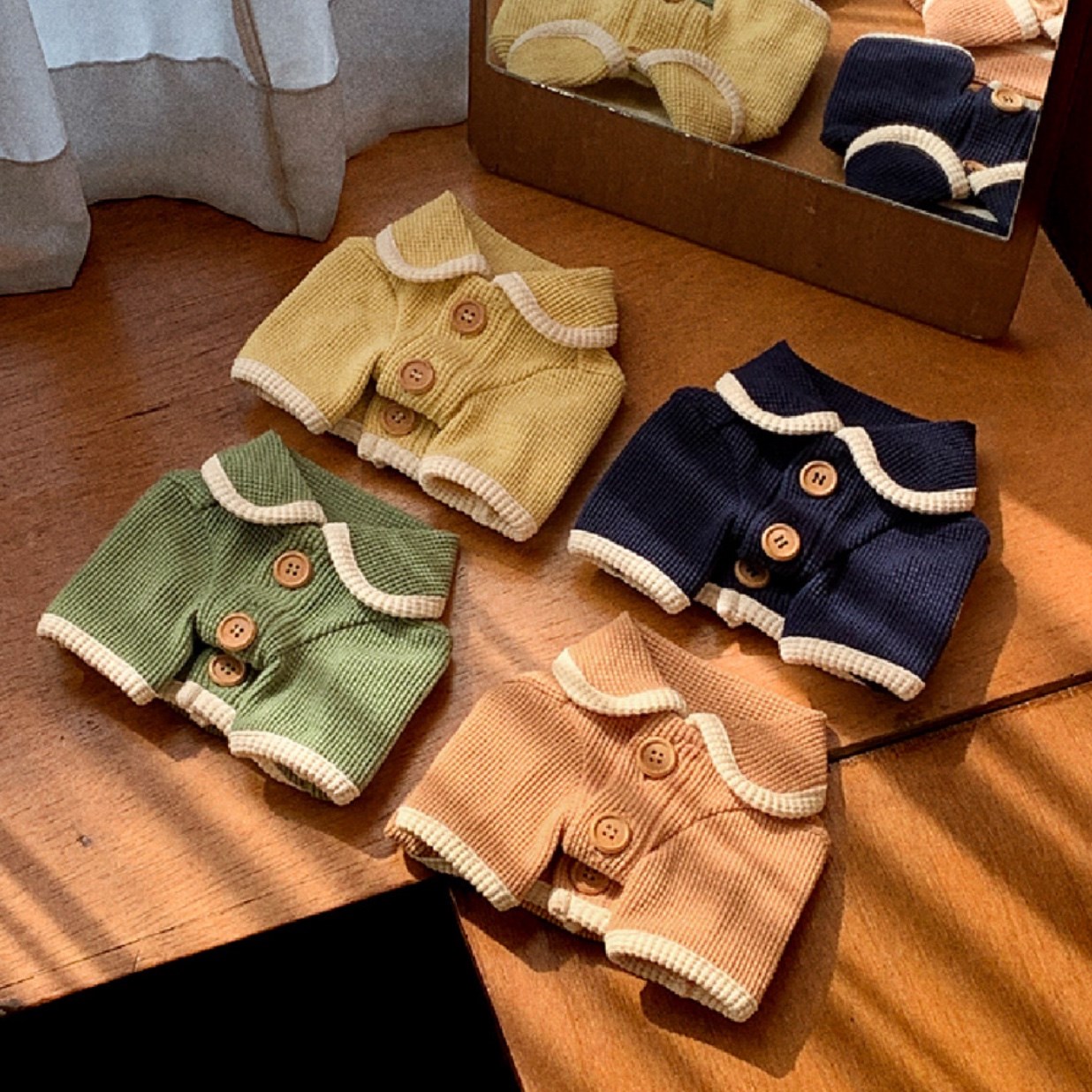 Waffle Cardigan Top ｜華夫格紋開襟上衣 莓粉