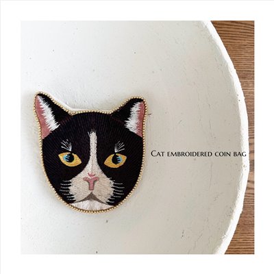 貓咪刺繡零錢袋