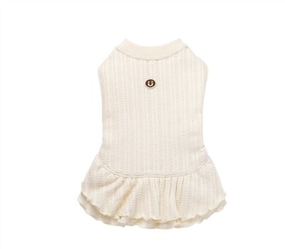 Organic cotton lace knitwear dress ｜有機棉蕾絲針織洋裝