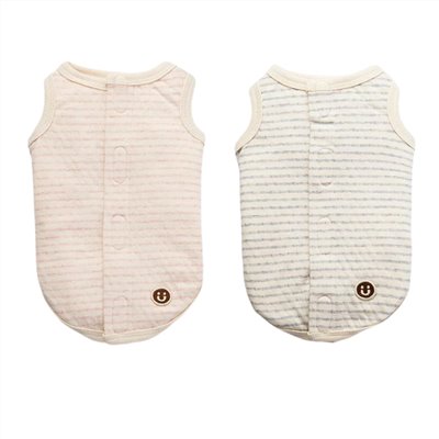 Organic cotton striped top ｜ 棉條紋背開釦上衣