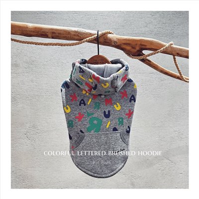 colorful lettered brushed hoodie ｜彩色字母刷毛連帽衫