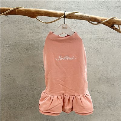 SALE | 粉紅刺繡字母小洋裝 XXL