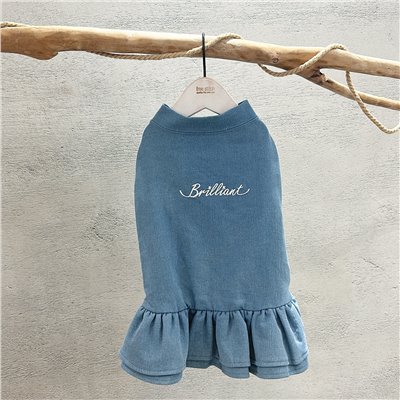 SALE | 牛仔刺繡字母小洋裝 XXL 