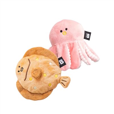 BITE ME 海洋好朋友(比目魚&章魚2入組)｜藏食玩具