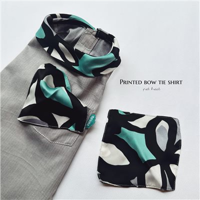 Printed Bow Tie Shirt  ｜印花領結薄料襯衫 