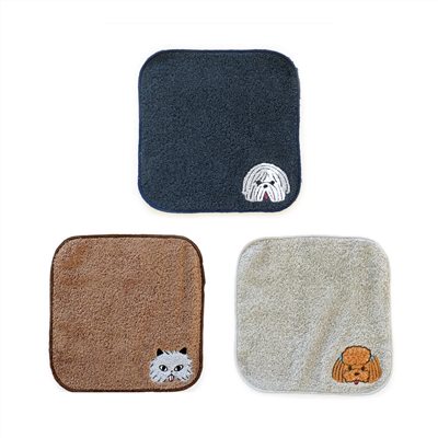 日本插畫家手繪動物小方巾