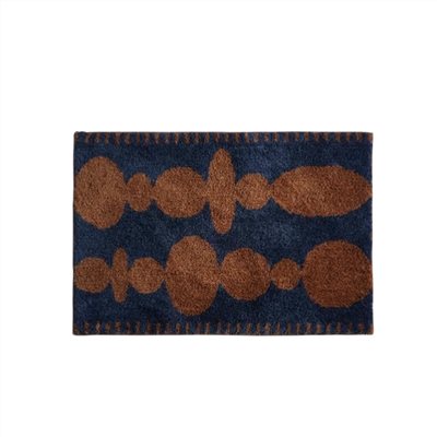 藝術家幾何地墊｜藍底咖色