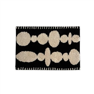 藝術家幾何地墊｜黑底白色