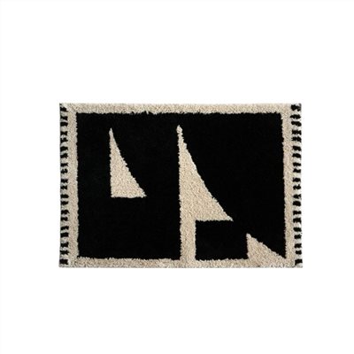 藝術家幾何地墊｜白底黑色