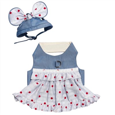 Orange Blinks MUST piece "就是它了"系列胸背衣 藍系點點小洋裝 胸背衣+帽