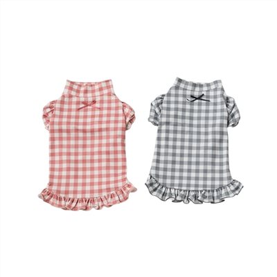 泡泡袖機能格紋洋