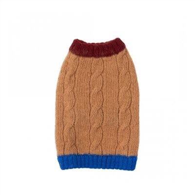 編織麻花100%羊毛上衣 咖啡