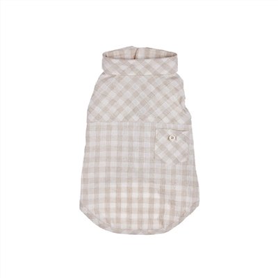 DOBBY CHECK COTTON LINEN SHIRT 格紋棉麻襯衫｜亞麻色